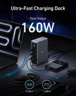 محطة شحن وتوصيل Anker Prime ‏14 في 1 بقدرة إخراج قصوى 160 واط ودعم شاشتين بدقة 4K | رمادي
