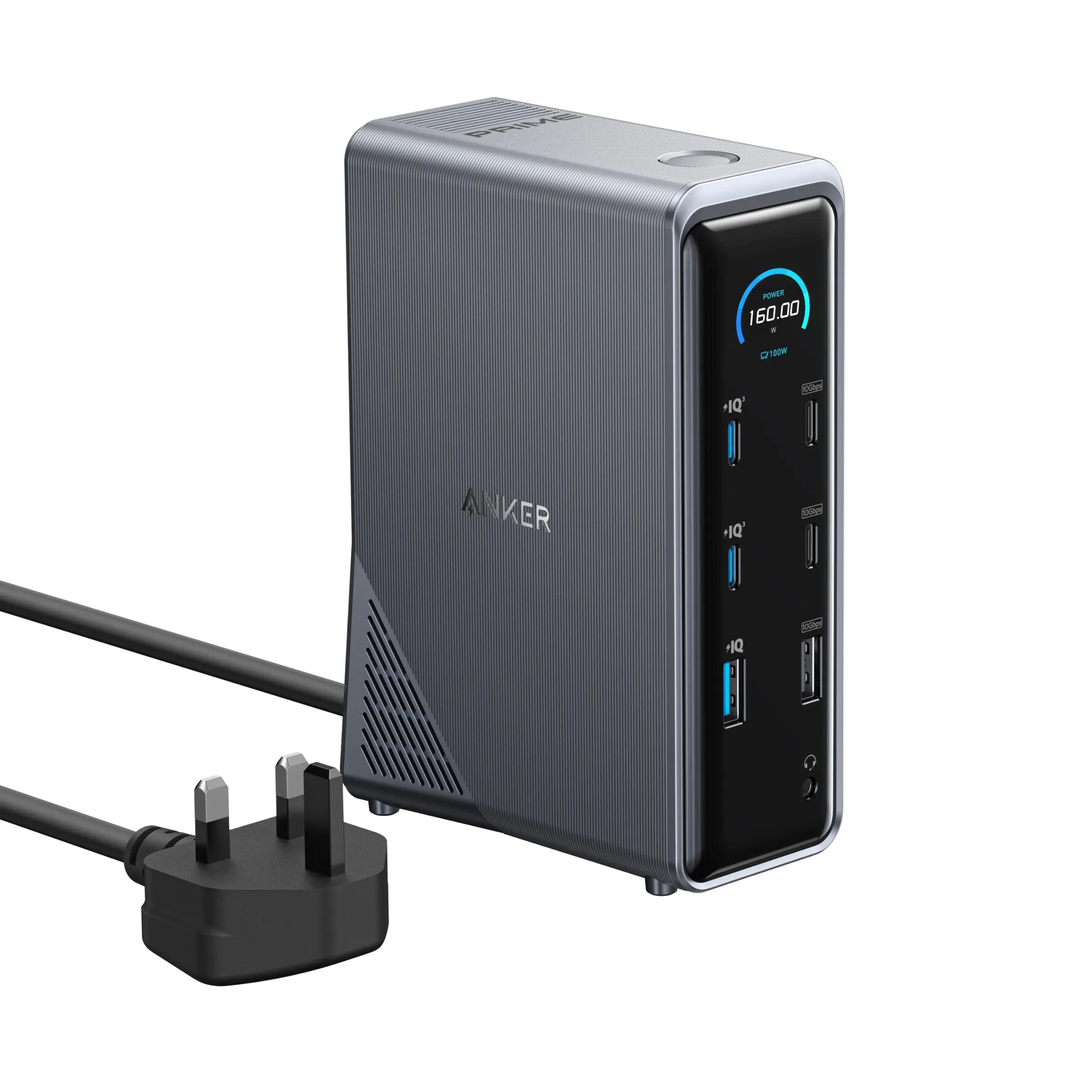 Anker Prime 14-in-1 Charging Docking Station with 160W Max Output and |Gray Dual 4K Displays