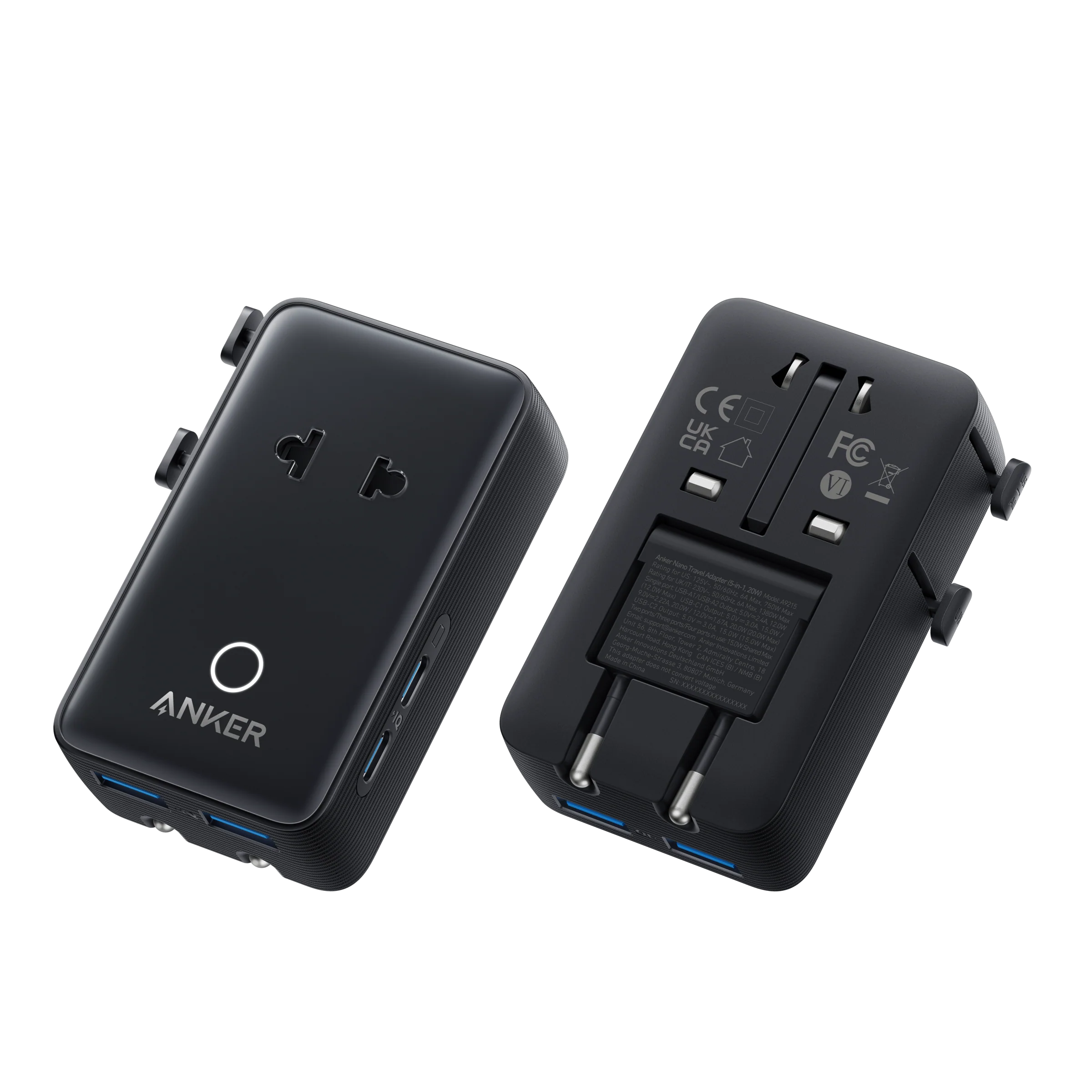 Anker Nano Travel Adapter 5-in-1 20W (1-Pack)