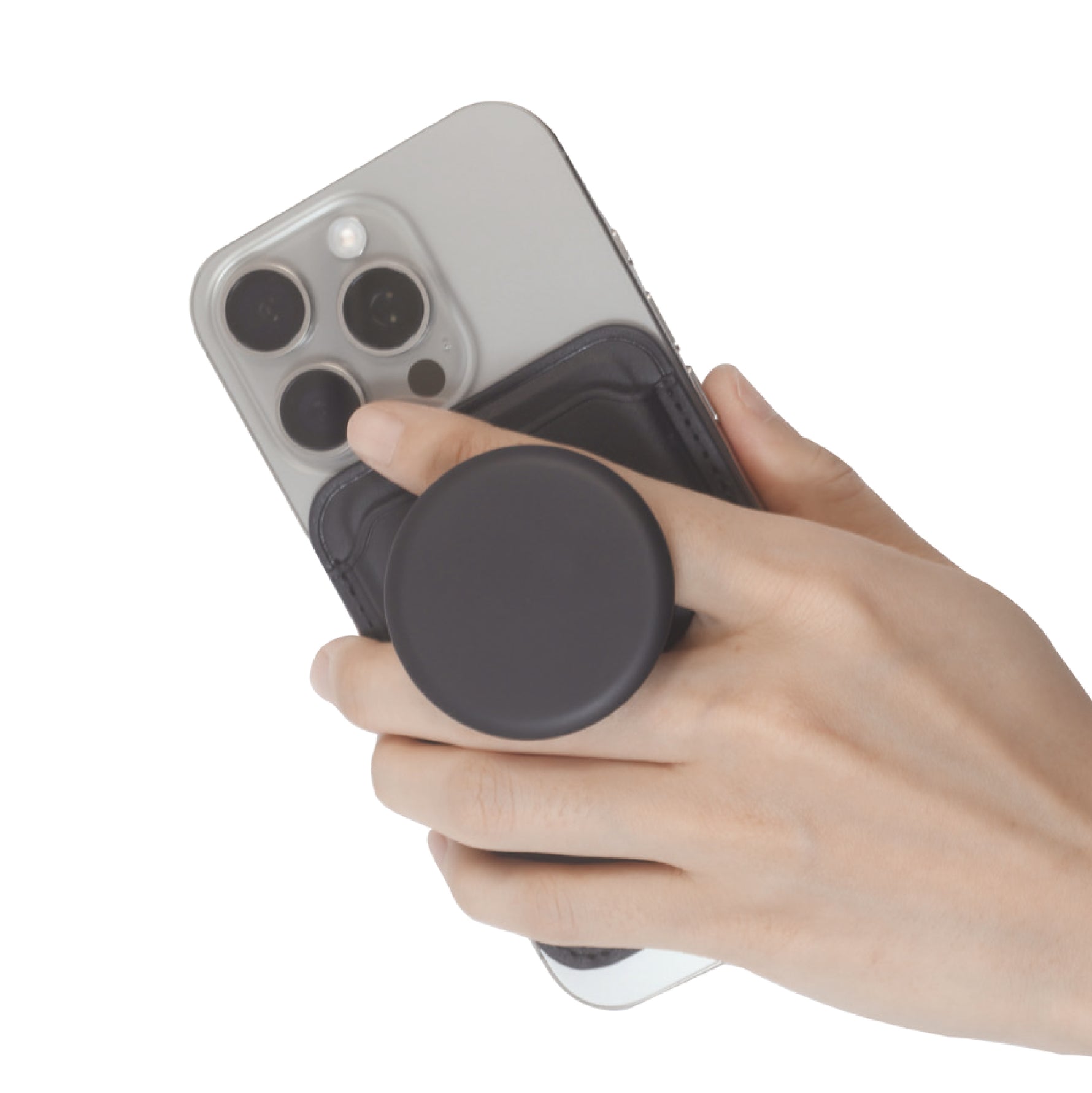 LZEL Aegis Leather Card Wallet Fortis Magsafe Magnetic | Black