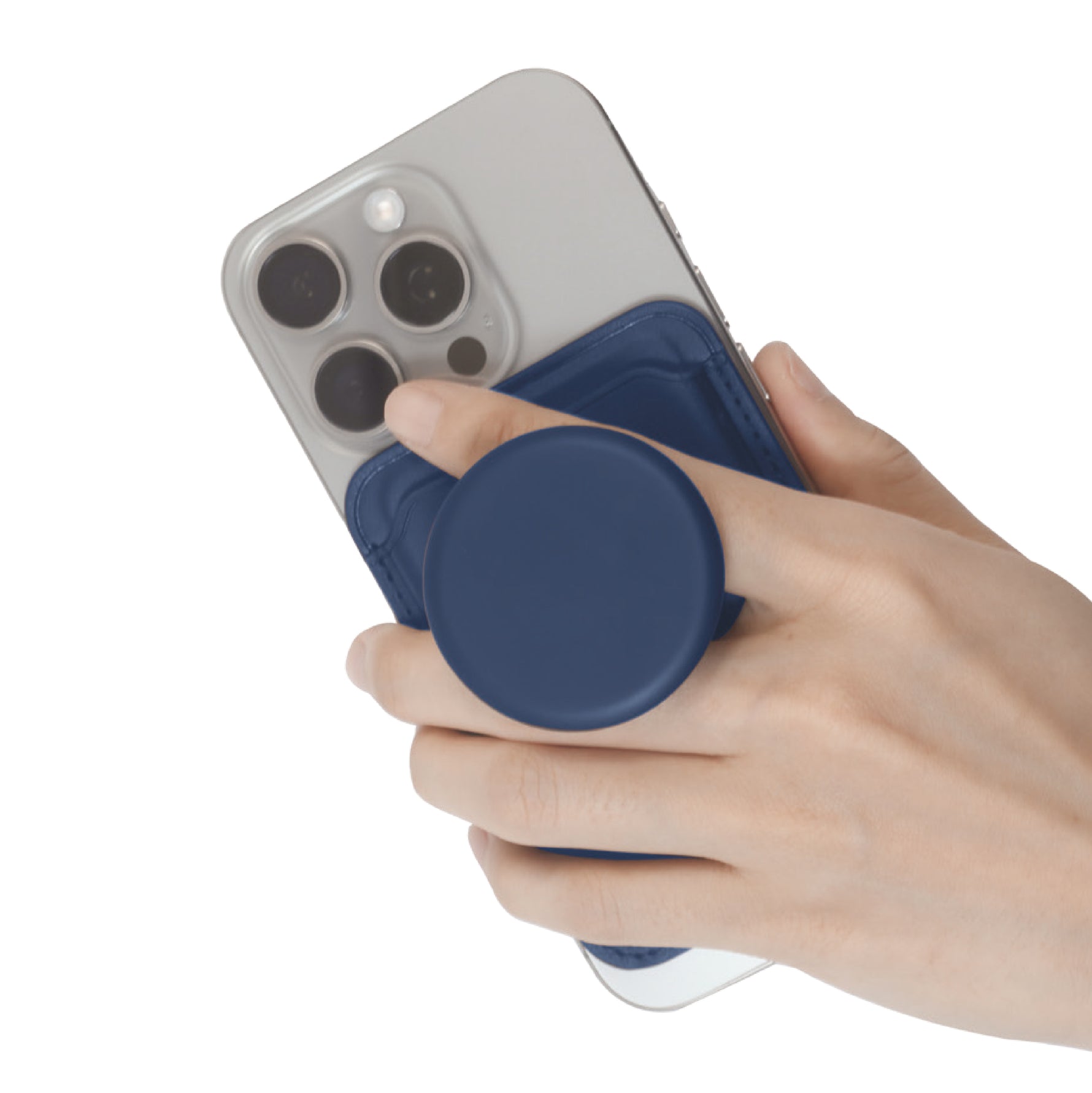 LZEL Aegis Leather Card Wallet Fortis Magsafe Magnetic | Blue