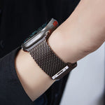 سوار ساعة LZEL Avalonflex من التيتانيوم بحلقة ميلانو مقاس 42/44/45/46/49 مم (S10) | أسود