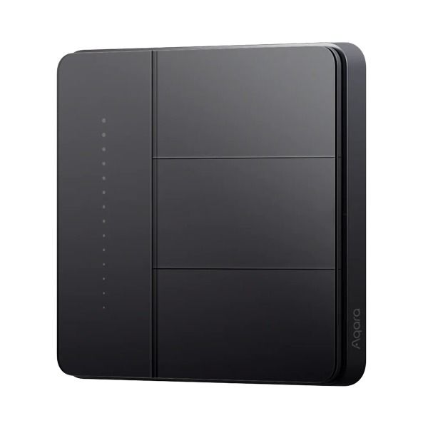 Aqara Smart Wall Switch Z1 Pro Triple Rocker أسود