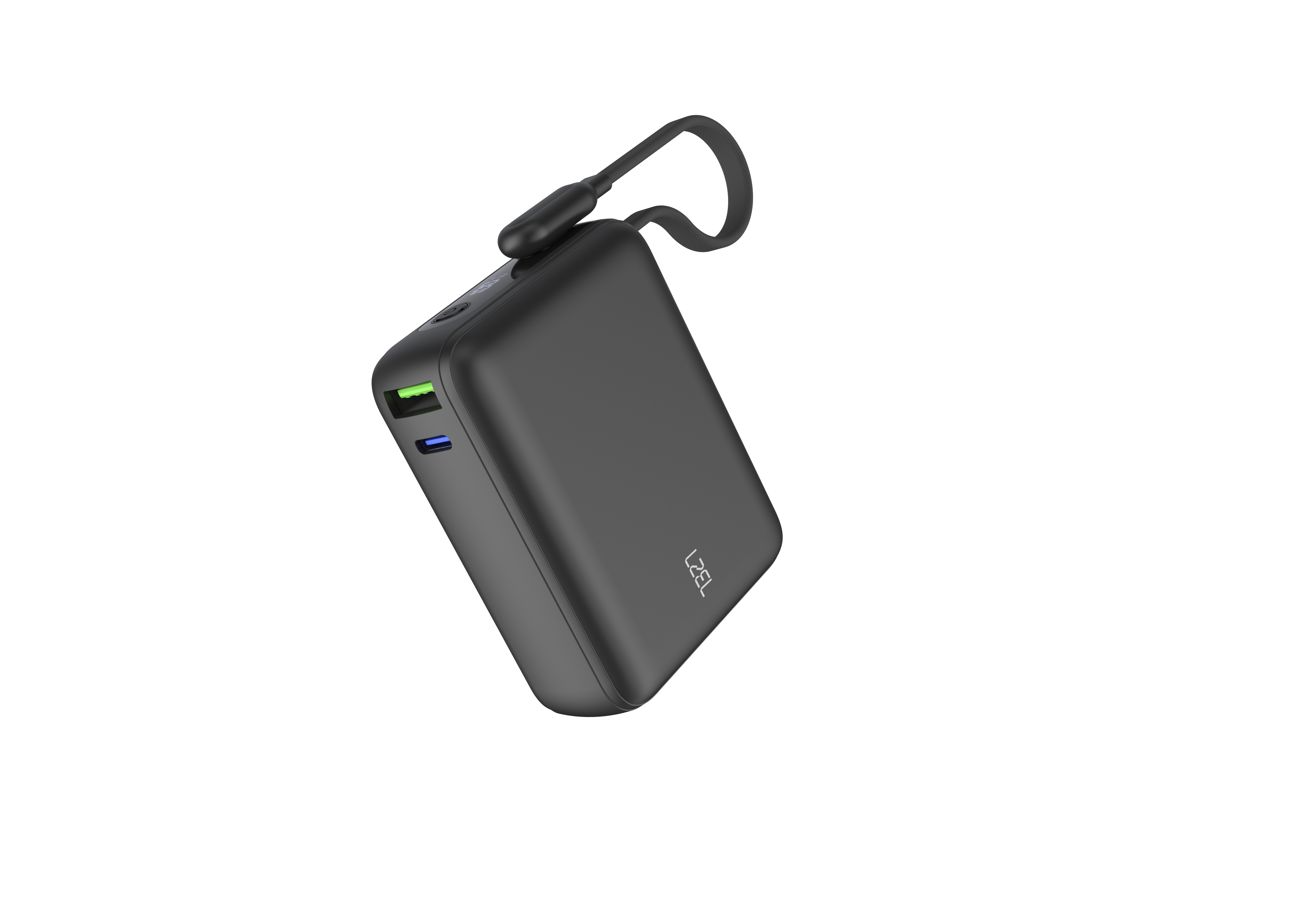 LZEL PrimeBrio 20K Mini PD Power Bank – 20000mAh, 40W, Built-in Type-C Cable | Black