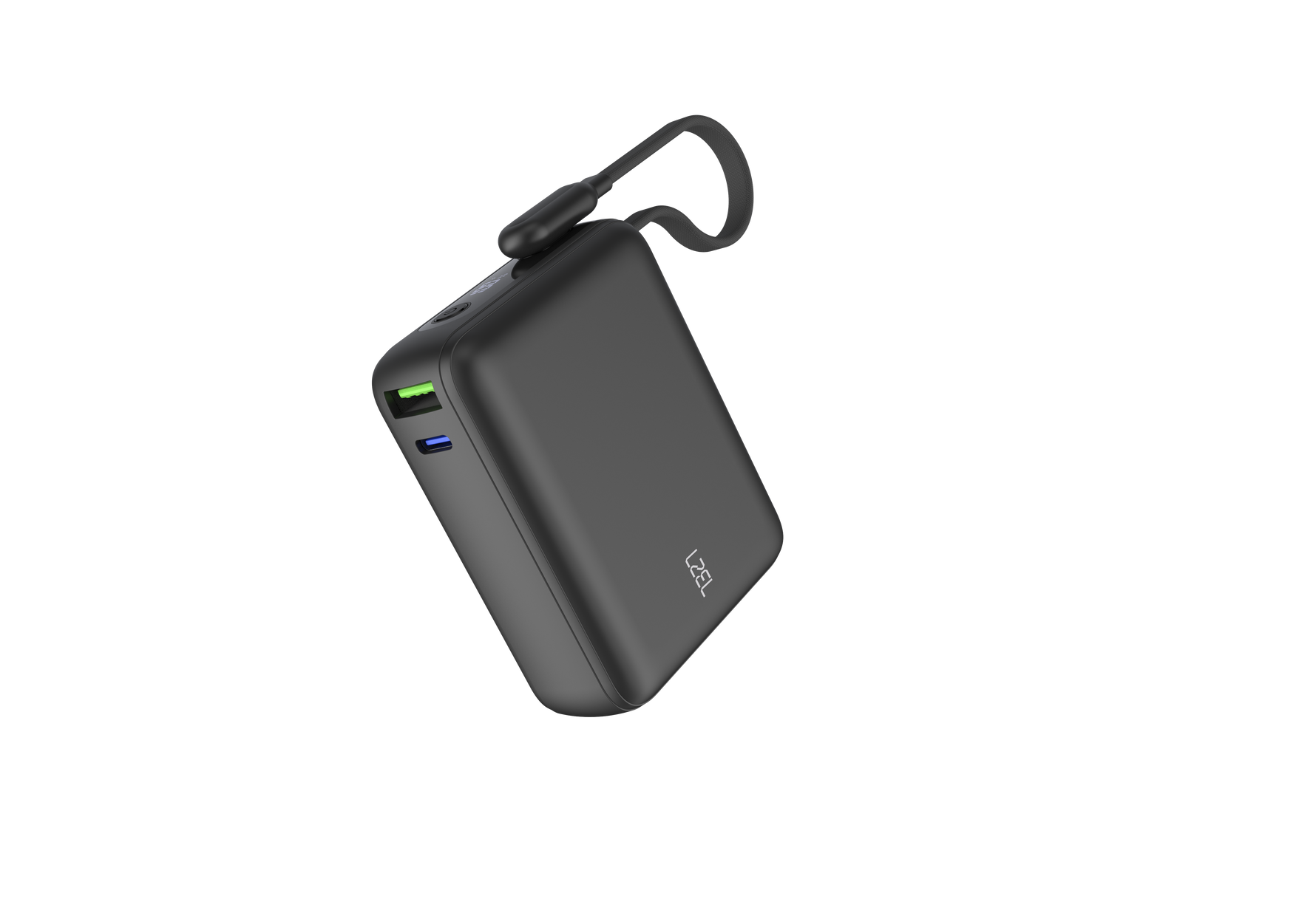 LZEL PrimeBrio 20K Mini PD Power Bank – 20000mAh, 40W, Built-in Type-C Cable | Black