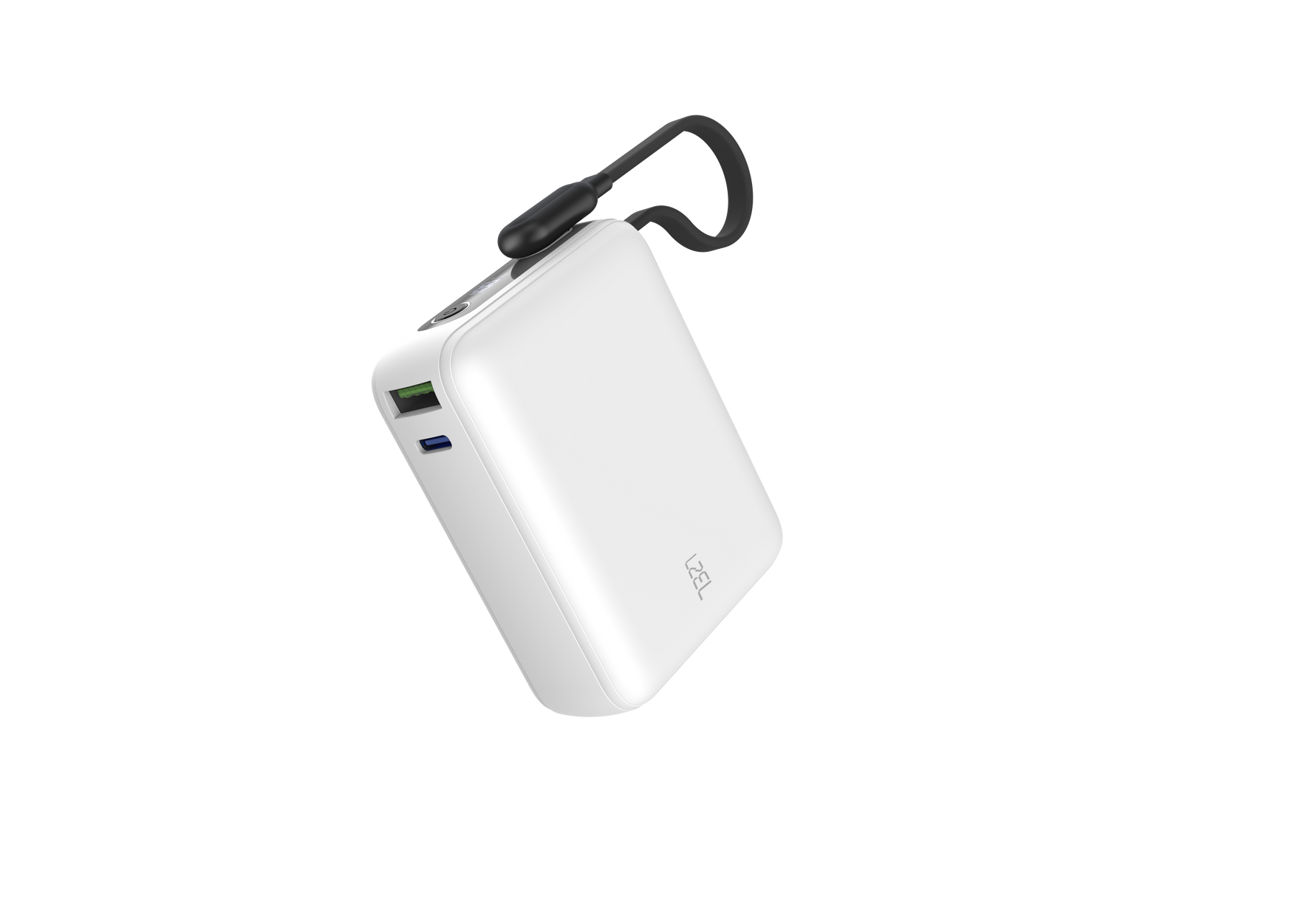 LZEL PrimeBrio 20K Mini PD Power Bank – 20000mAh, 40W, Built-in Type-C Cable | White