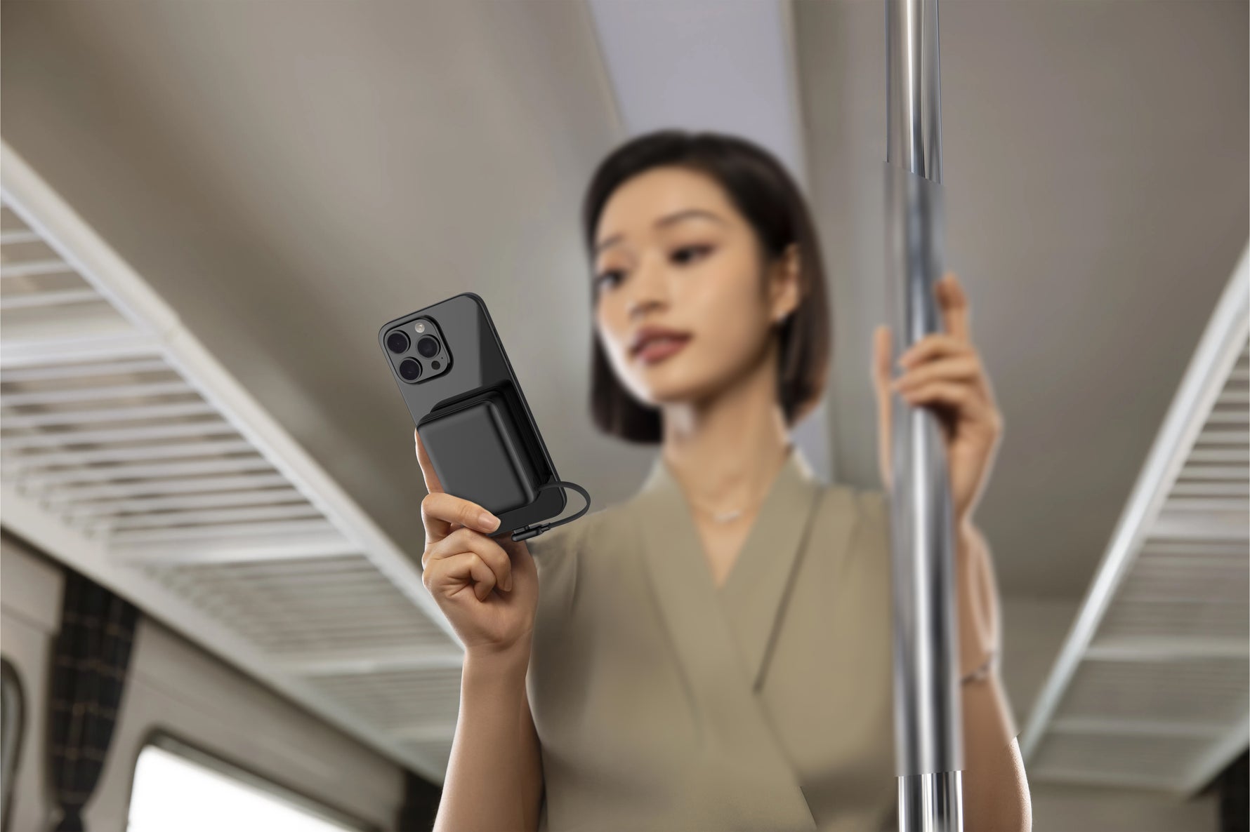 LZEL PrimeBrio 20K Mini PD Power Bank – 20000mAh, 40W, Built-in Type-C Cable | Black