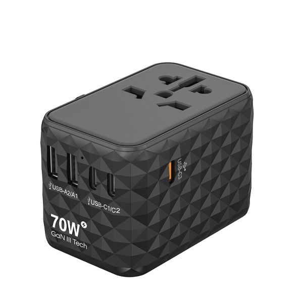 Asli Global 70W GaN PD Universal Travel Fast Charger | Black