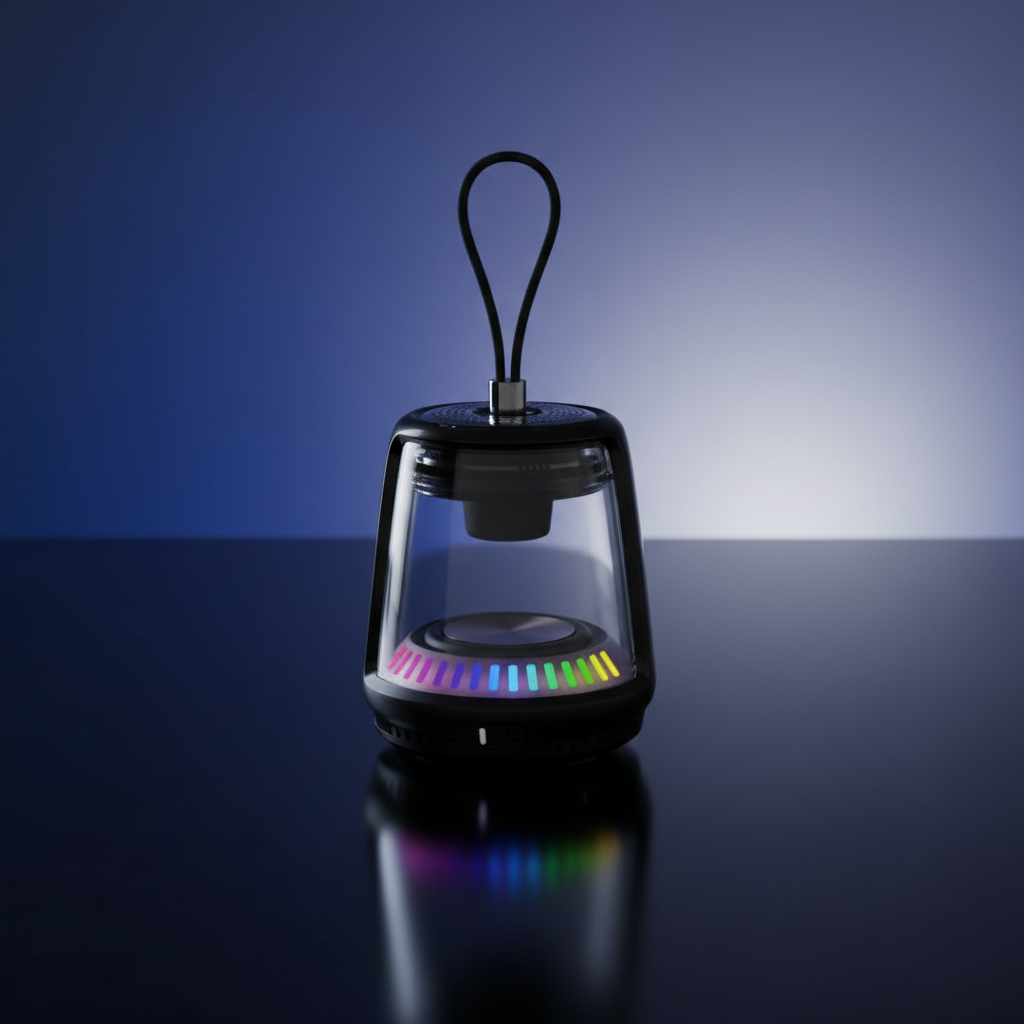 LZEL Aquilasonus Lamp Compact Waterproof Bluetooth Speaker With Dynamic RGB Lights | Black