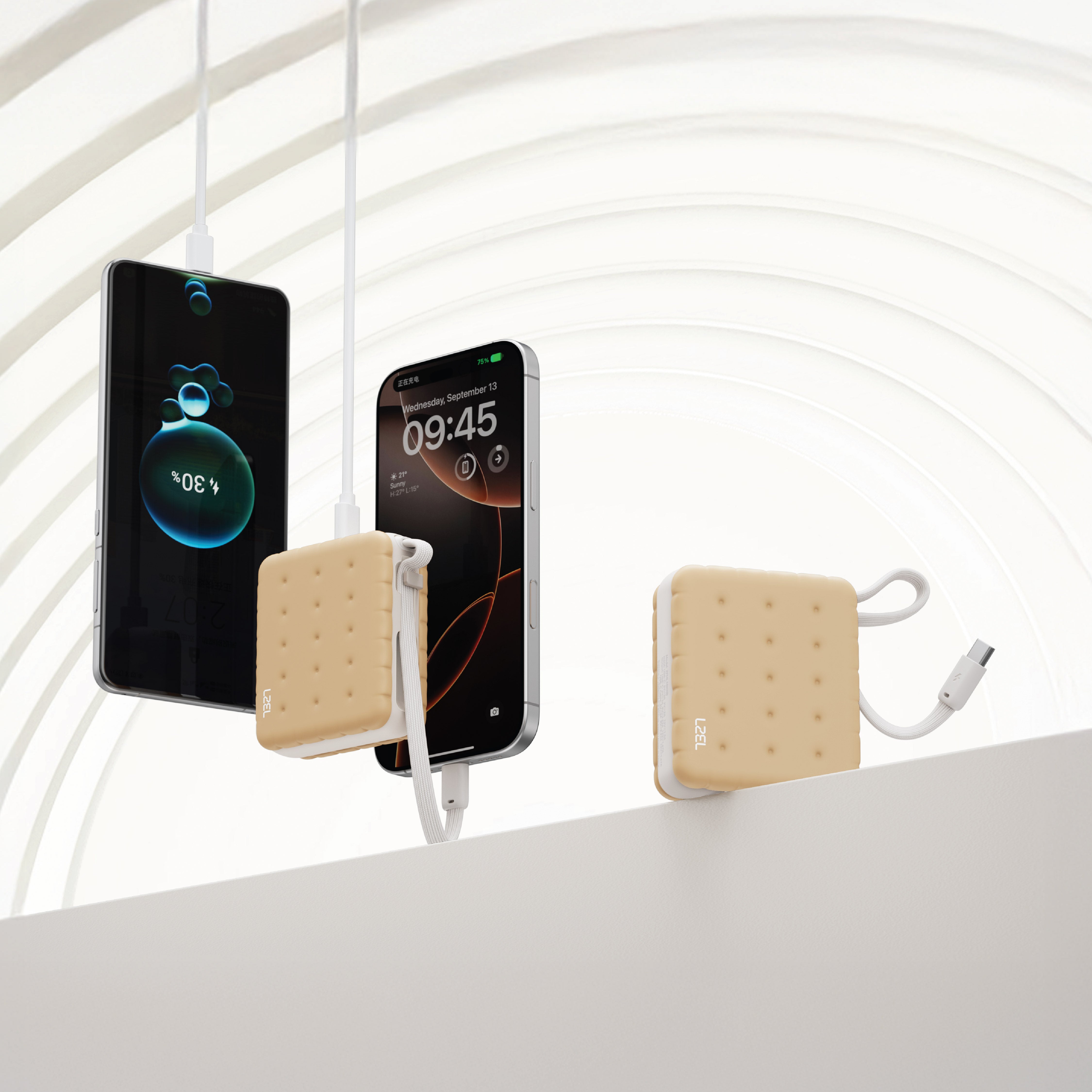 LZEL ZenoFlex MaxLux Mini 10000mAh PD Power Bank | Beige