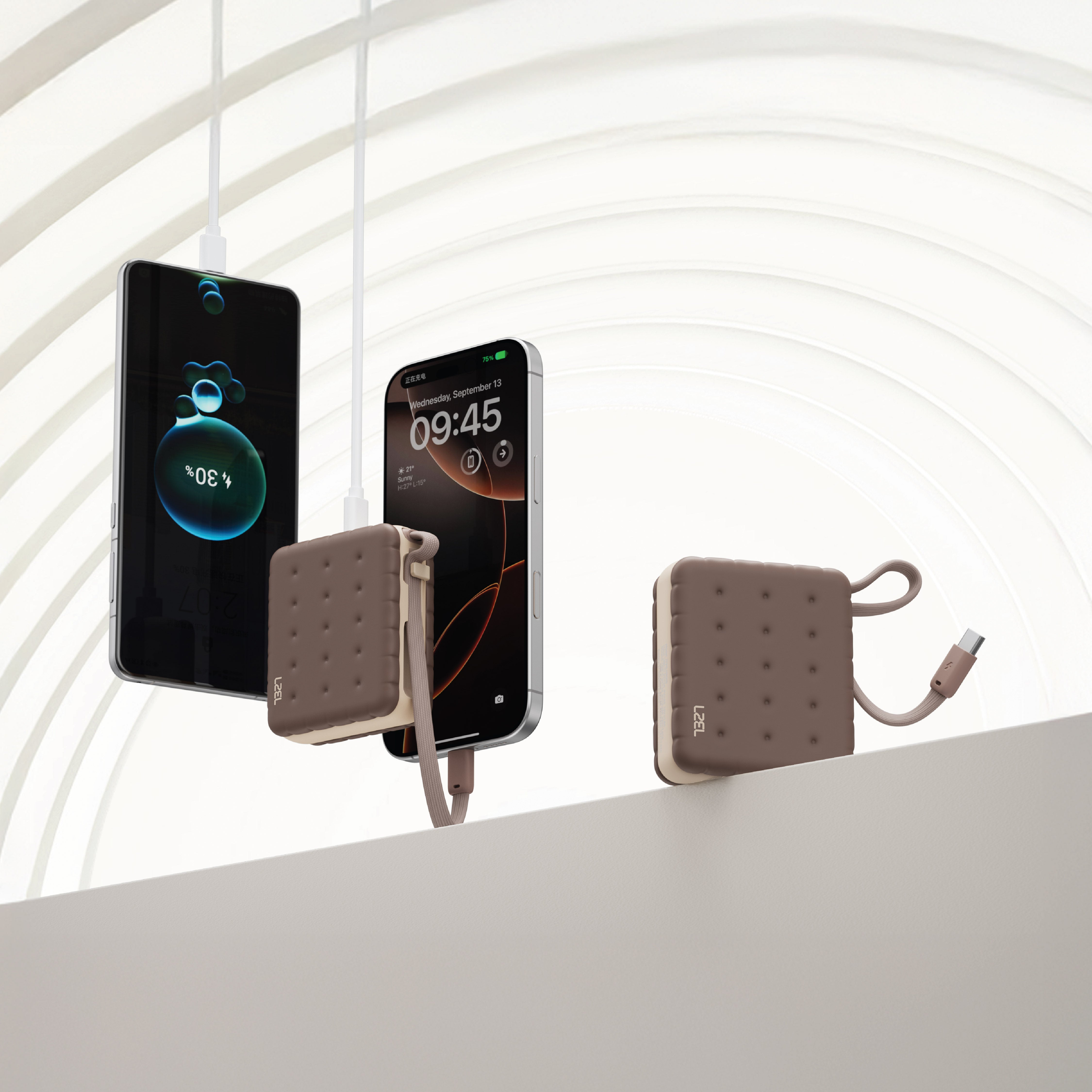 LZEL ZenoFlex MaxLux Mini 10000mAh PD Power Bank | Coffee