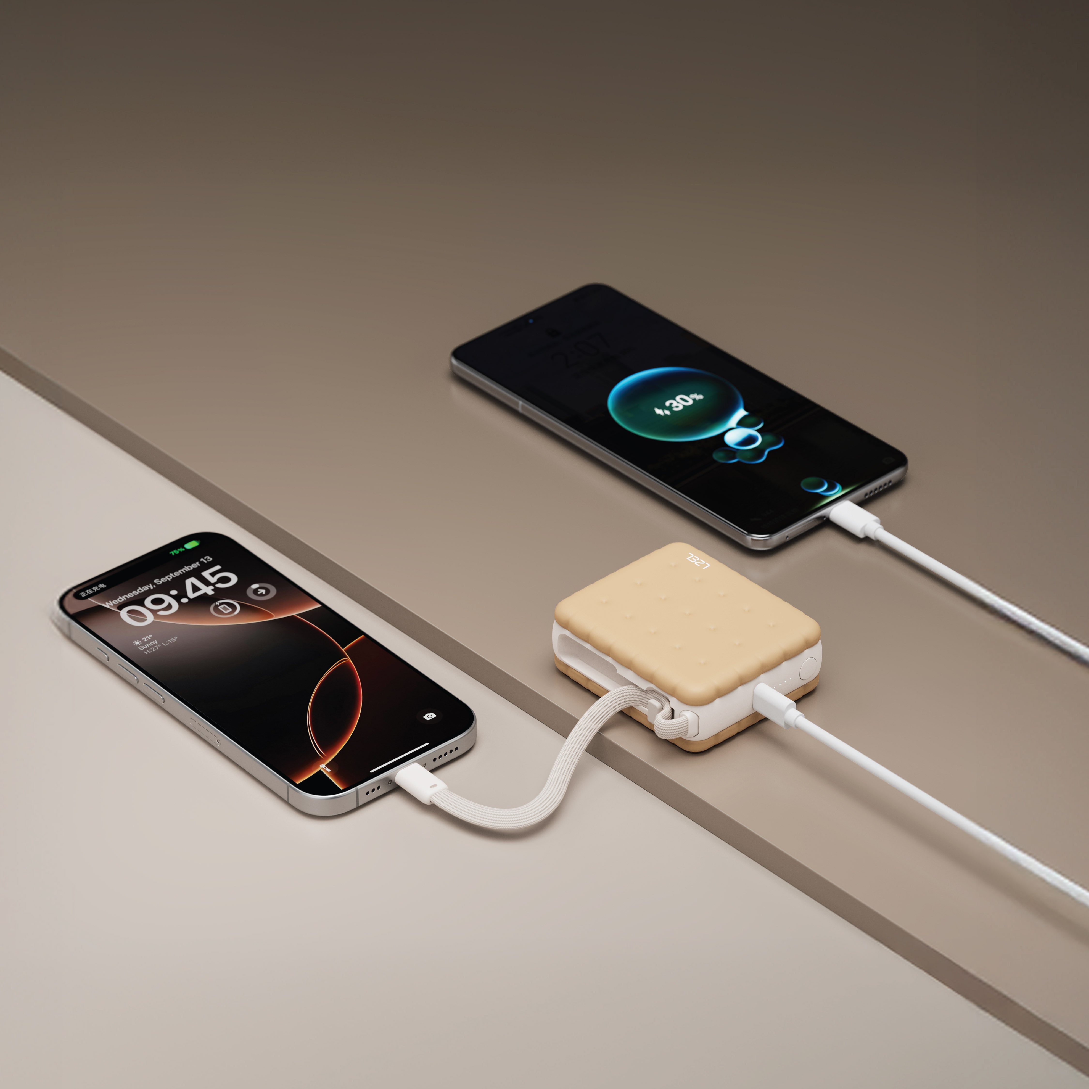 LZEL ZenoFlex MaxLux Mini 10000mAh PD Power Bank | Beige