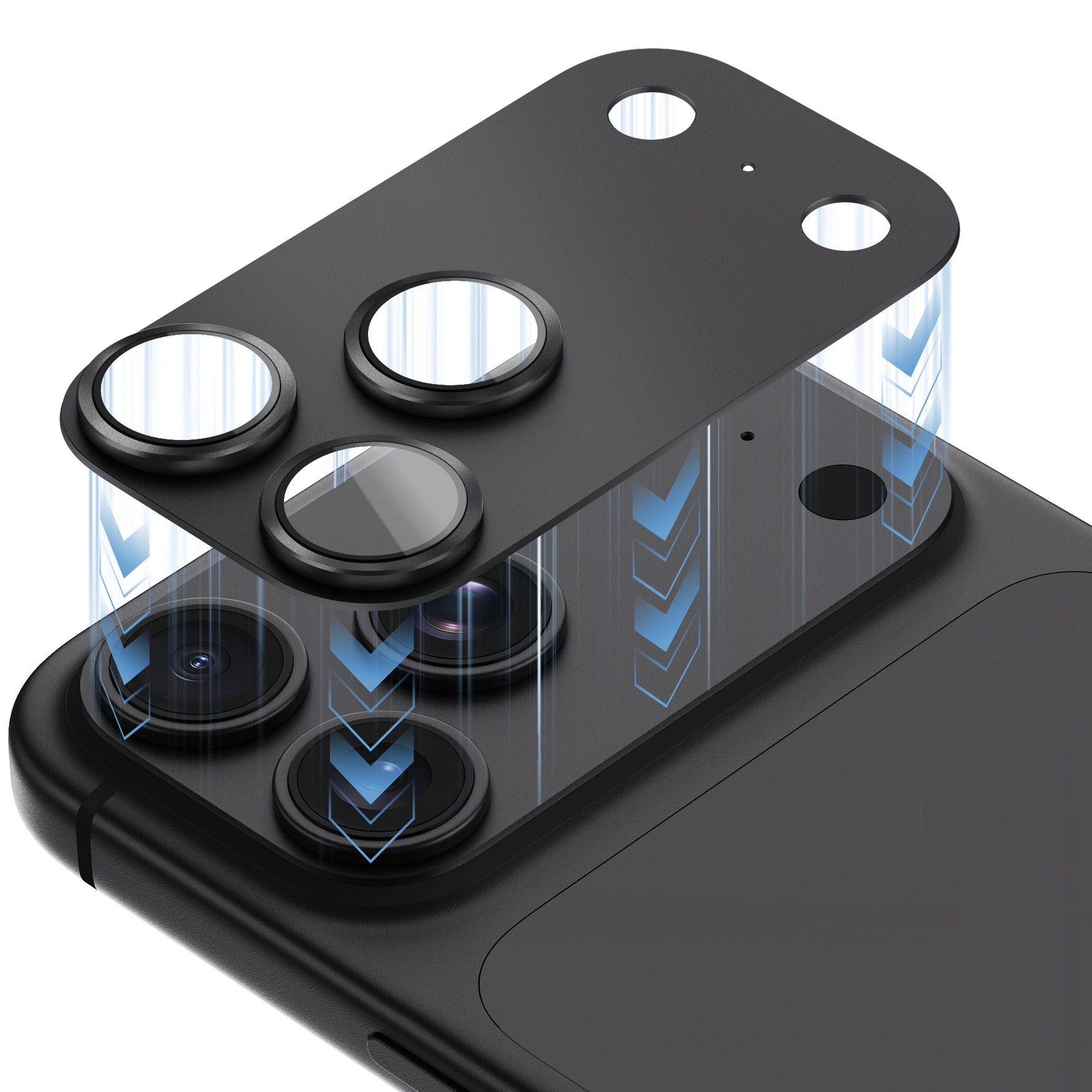 حماية عدسات كاميرا LZEL بتقنية AR+AF من زجاج Corning Eagle Eye الأصلي مع قاعدة معدنية لهاتف iPhone 18 Pro Max