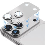 حماية عدسات كاميرا LZEL بتقنية AR+AF من زجاج Corning Eagle Eye الأصلي مع قاعدة معدنية لهاتف iPhone 18 Pro Max
