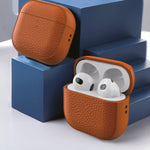 LZEL Airpods 4 Aurum Guard Premium TPU Leather Case | Brown