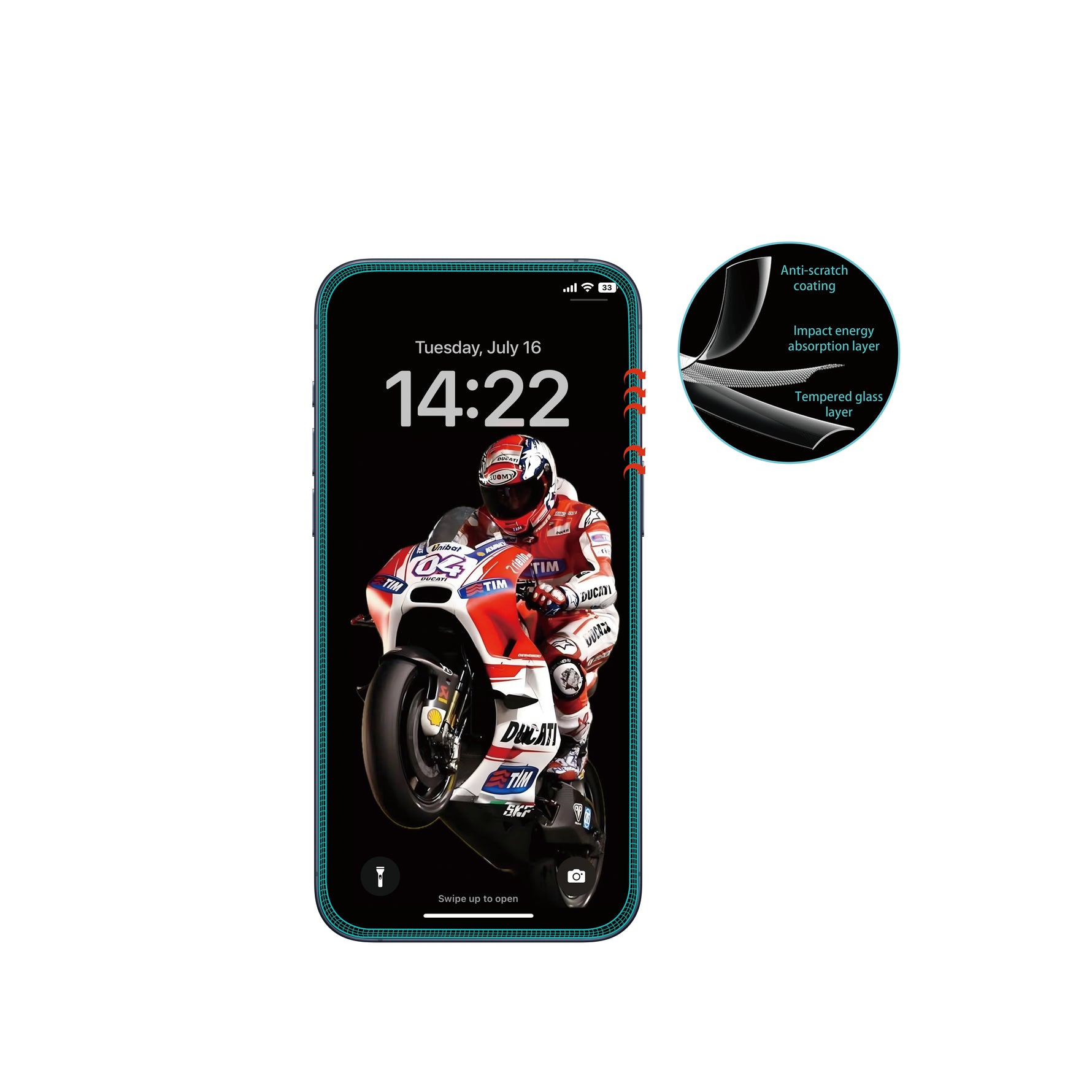 ANANK IPHONE 16 PRO 2.5D SILICONE EDGE GLASS