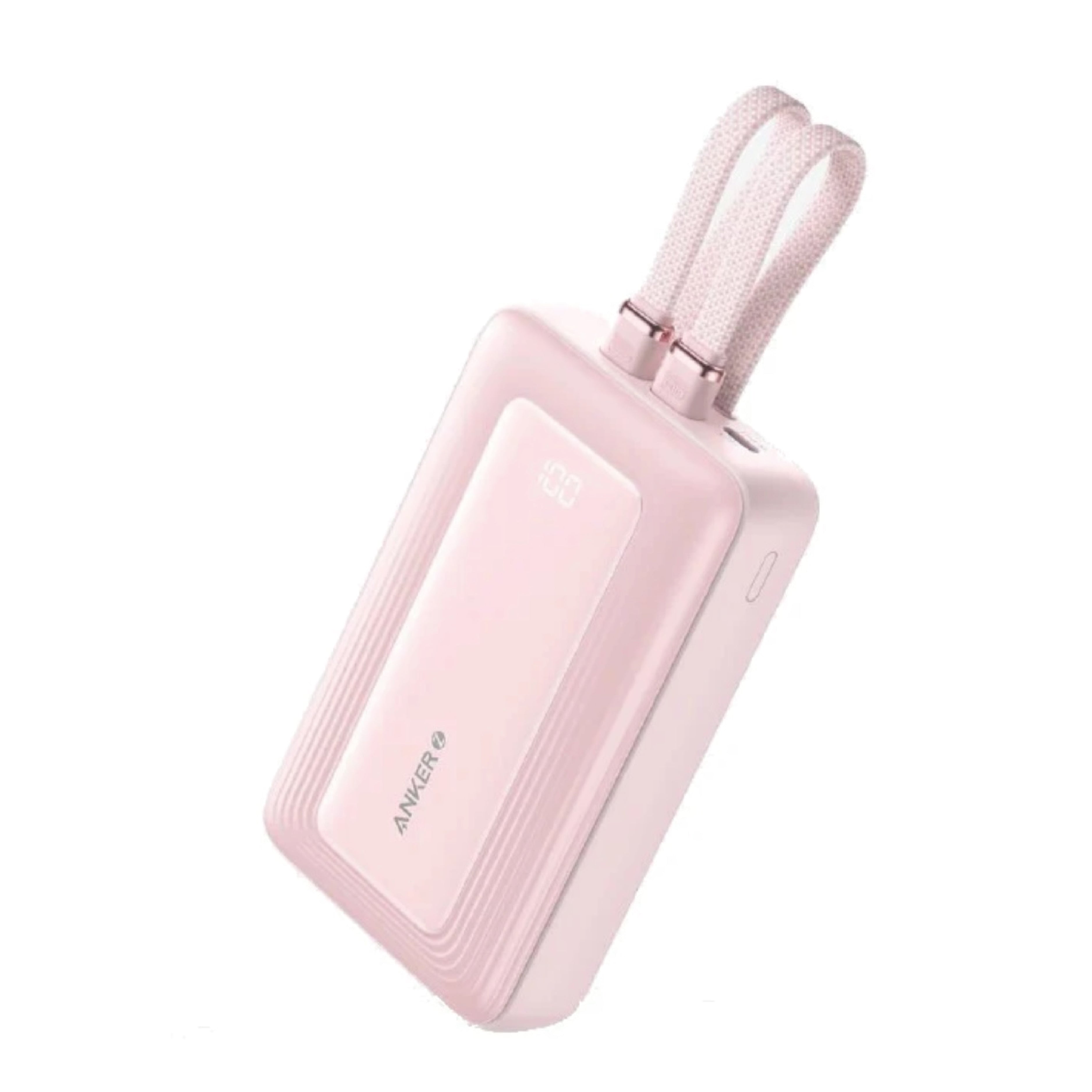 Anker Zolo Power Bank (20K, 30W, Built-In USB-C and Lightning Cable) Pink