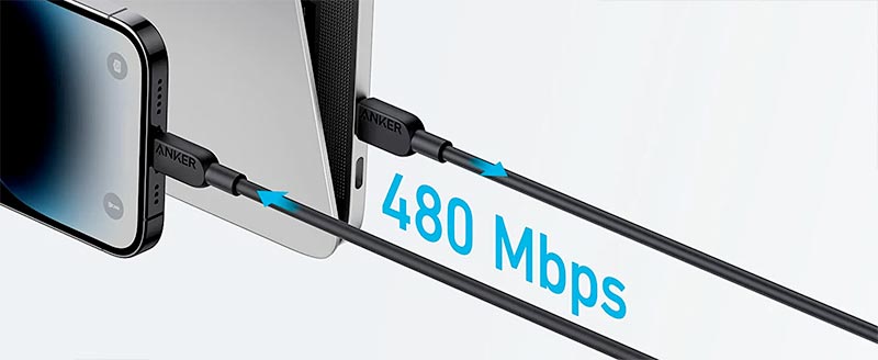 كابل USB-C إلى لايتنينج 322 من انكر 3متر | أسود