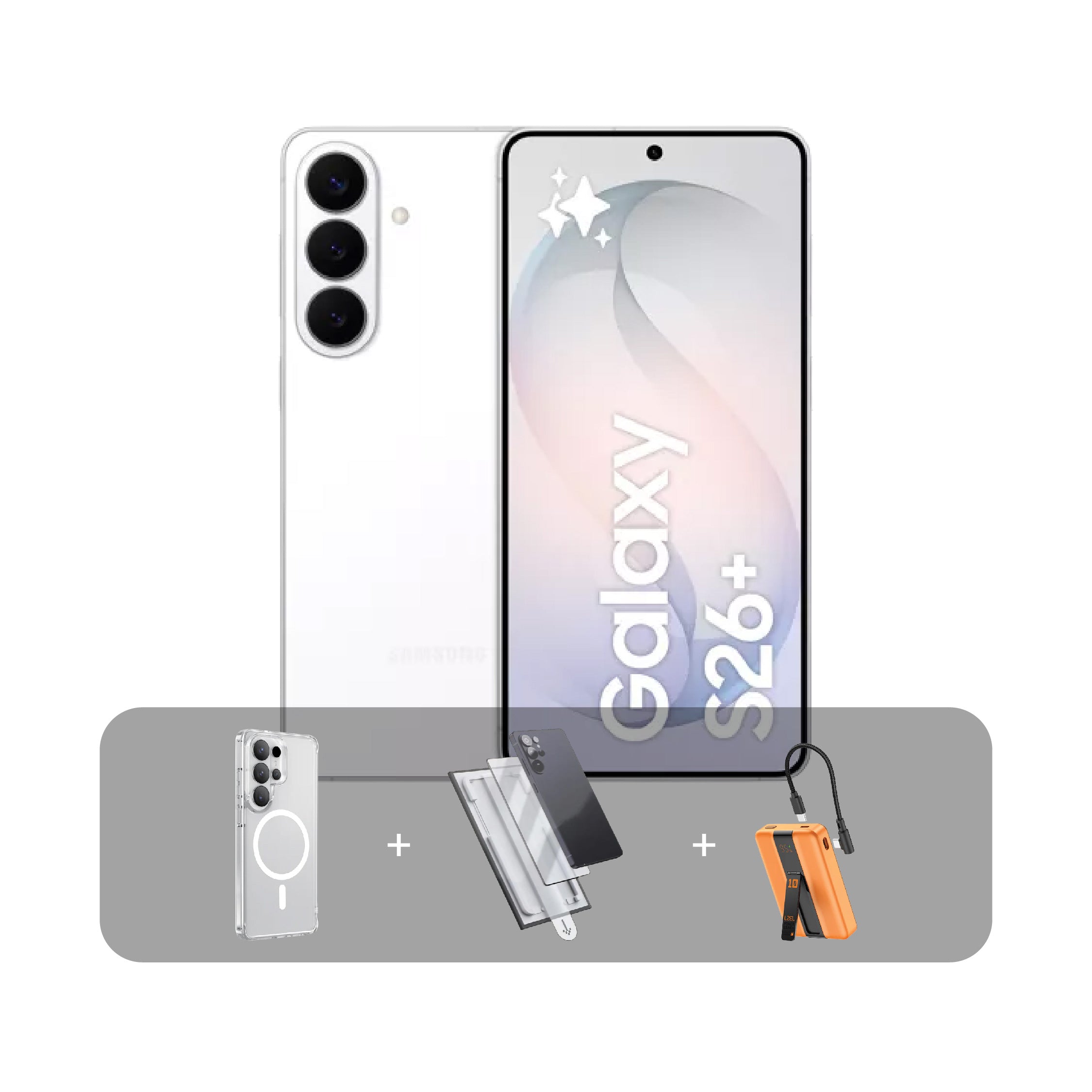 Samsung S26+ 5G Phone, 6.7”, 12GB, 256GB + Bundle Offer | White