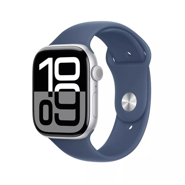 Apple Watch S10 GPS + Cellular 42mm  Silver Aluminum Case With Denim Sport Band S/M