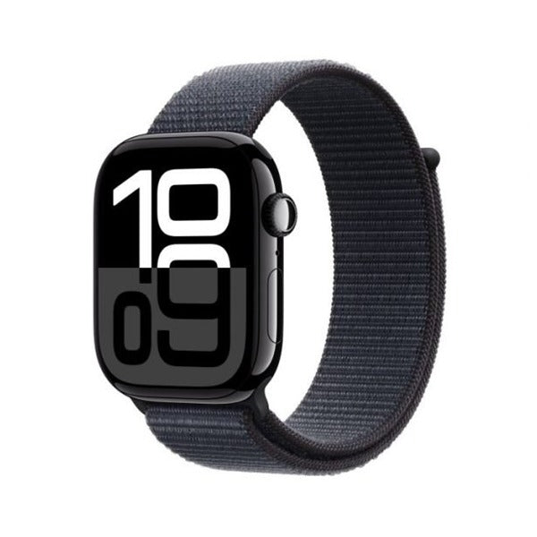 Apple Watch Series 10 GPS + Cellular 46mm Jet Black Aluminium Case with Ink Sport Loop