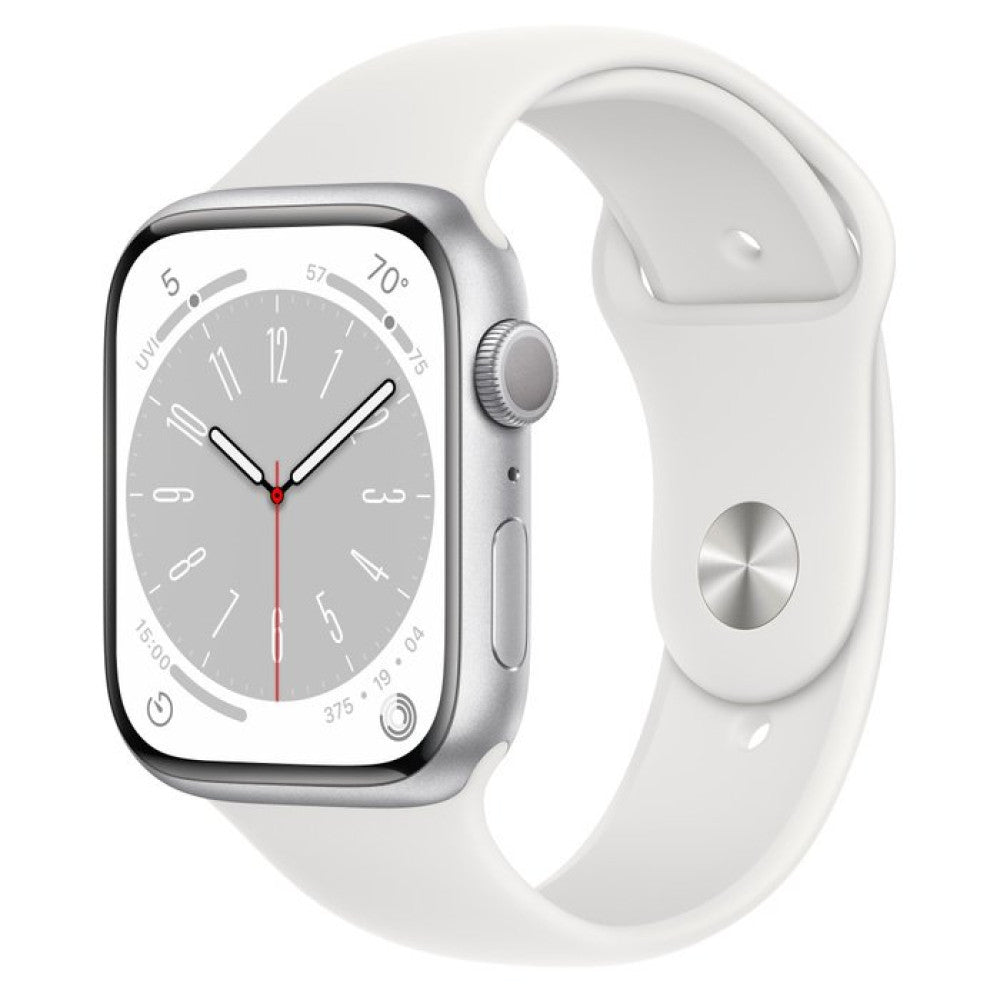 Apple Watch Series 8 GPS 41mm Silver Aluminium Case with White Sport Band - Regular