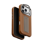 UNIQ Hybrid Heldro Pro MagClick Case with Camera Stand for iPhone 17 Pro Max | Caramel