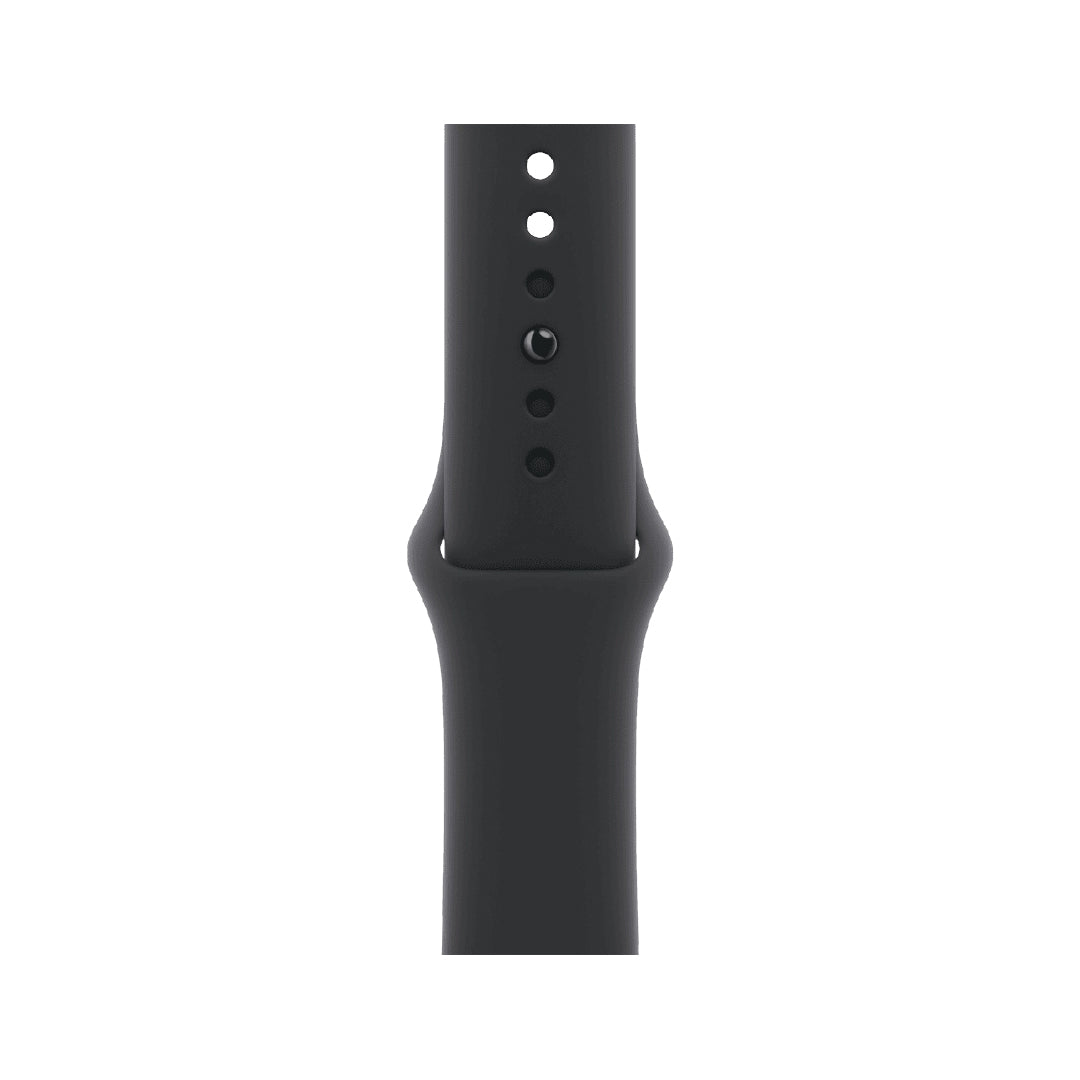 ساعة آبل واتش سيريس 11 - GPS - مقاس 42 ملم - بهيكل من الألومنيوم بلون Jet Black مع سوار رياضي أسود مقاس M/L