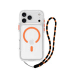 Asli Global LanyardMag MagSafe Case for iPhone 17 Pro Max – Built-In Lanyard | Clear/Orange