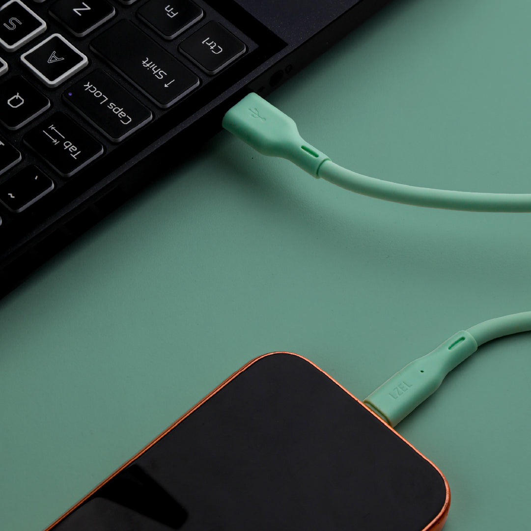 LZEL Celeris Silox CXL Soft Silicone USB-A to USB-C Cable, 480Mbps, 15W Max, 2m