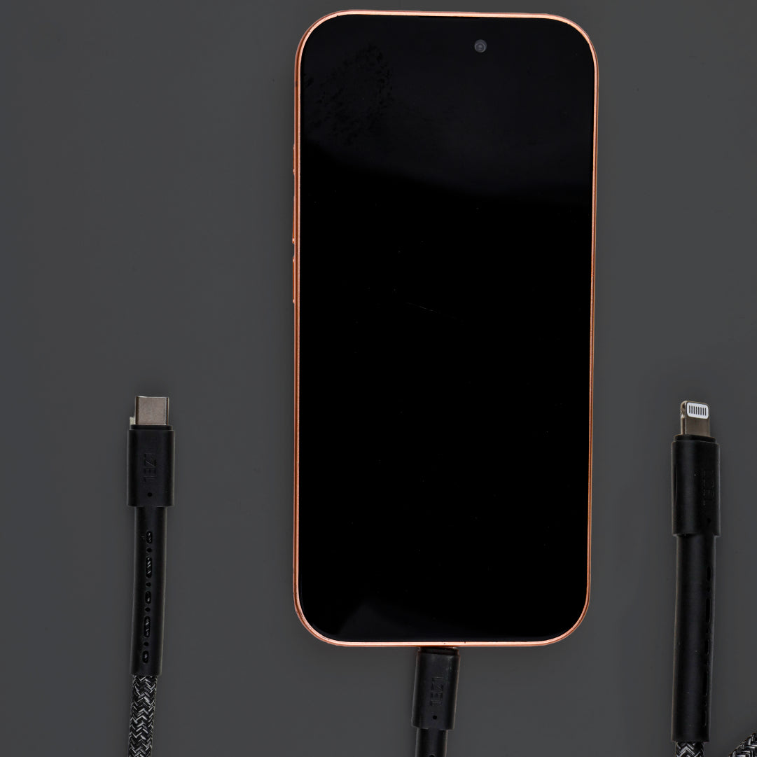 كيبل LZEL MFi USB-C إلى Lightning – 2 متر | شحن سريع PD 60 واط، نقل بيانات 480Mbps، مقاوم للانحناء 150,000+، غلاف TPE مضفر متين