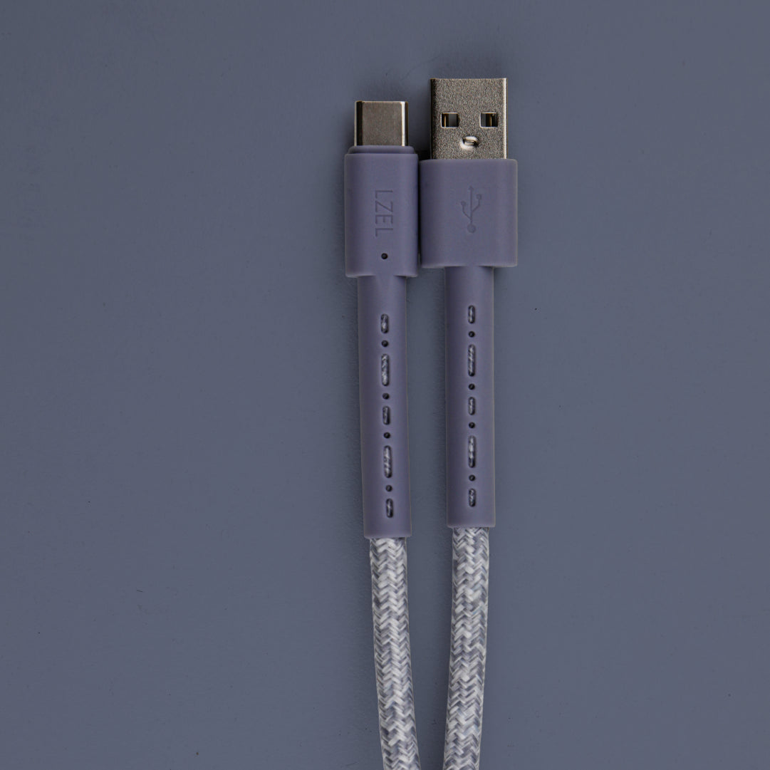 LZEL USB-A to USB-C 2.0 Braided Cable 2m – 3A, 15W, 480Mbps