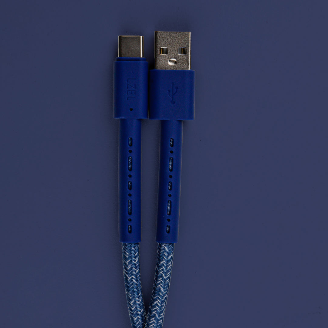 LZEL USB-A to USB-C 2.0 Braided Cable 2m – 3A, 15W, 480Mbps