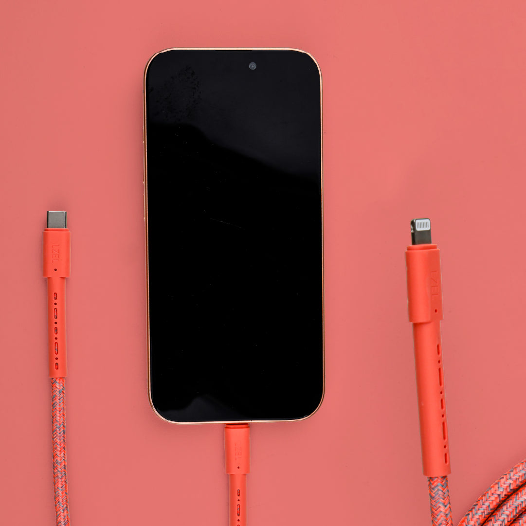كيبل LZEL MFi USB-C إلى Lightning – 2 متر | شحن سريع PD 60 واط، نقل بيانات 480Mbps، مقاوم للانحناء 150,000+، غلاف TPE مضفر متين