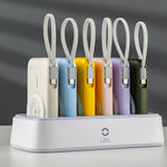 LZEL HexaEnergia Station 6x Wireless Powerbank Charging Dock | 10000mAh Full Battery | Built-in Cable | White