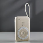 LZEL HexaEnergia Station 6x Wireless Powerbank Charging Dock | 10000mAh Full Battery | Built-in Cable | White