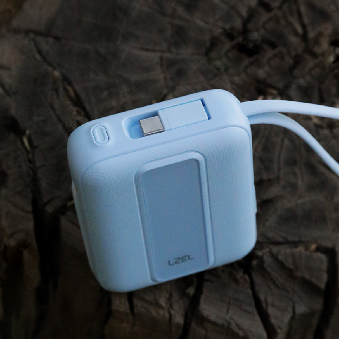 LZEL AMPNEO1O Mini 10000mAh PD Power Bank 30W | Built-in Type-C & Lightning Cable | Type-C Input/Output