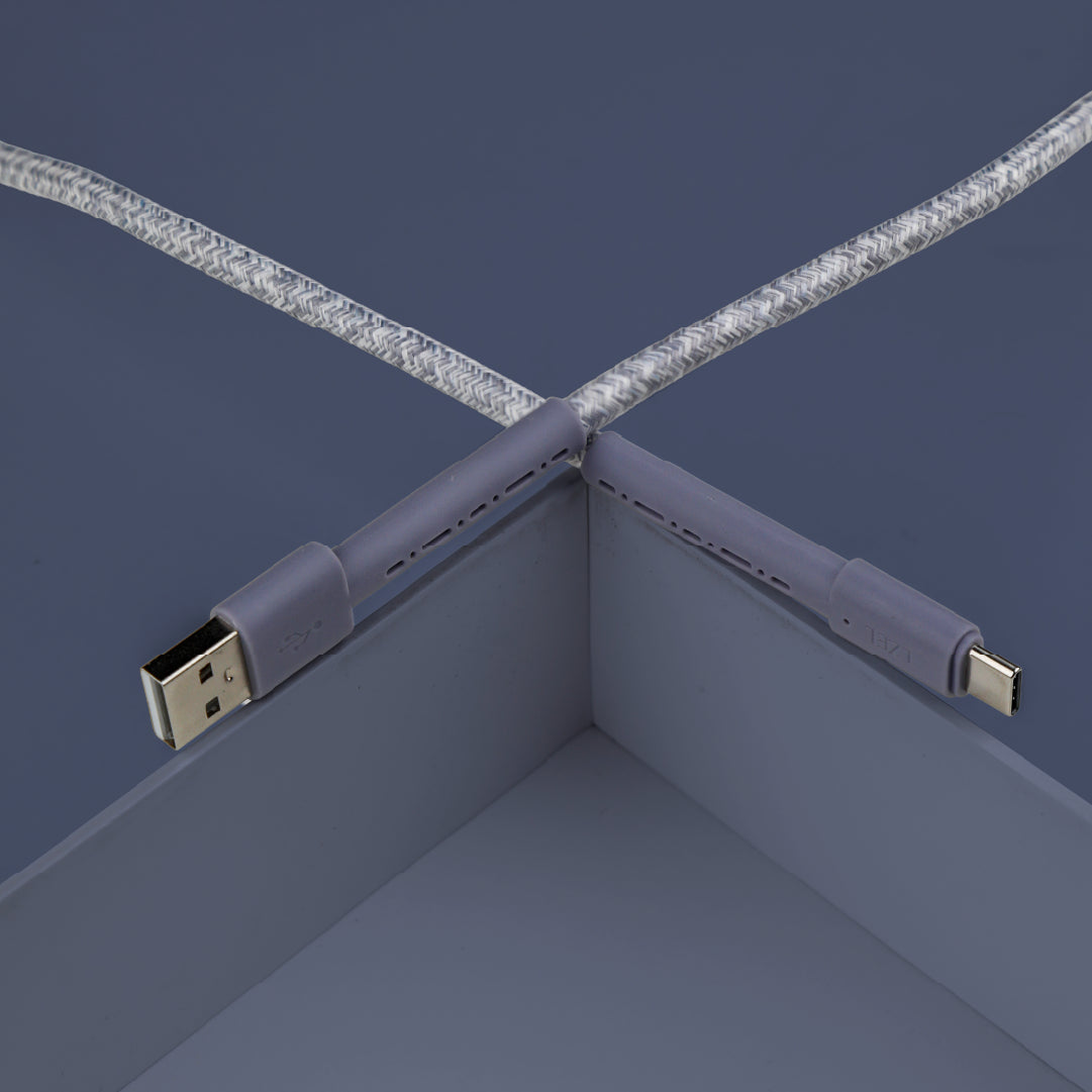 LZEL USB-A to USB-C 2.0 Braided Cable 2m – 3A, 15W, 480Mbps