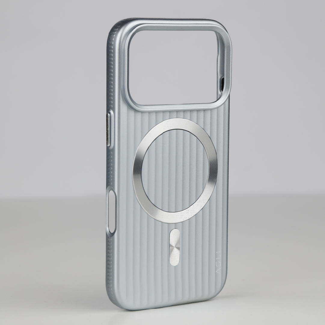 ASLI Corrugared Ridge Premium Metalic Case With Enhanced Camera Protection Case For iPhone 17 Pro Max