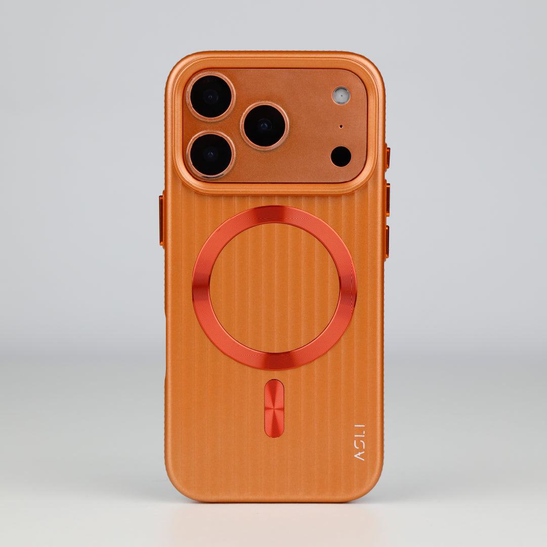 ASLI Corrugared Ridge Premium Metalic Case With Enhanced Camera Protection Case For iPhone 17 Pro Max