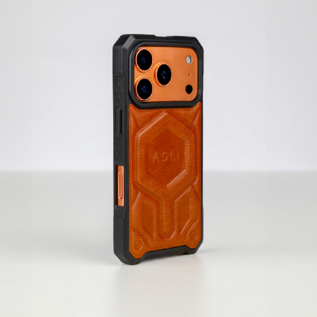 ASLI Leather Hybrid Premium Leather Case With Drop Protection And Heat Dissipation Case For 17 Pro