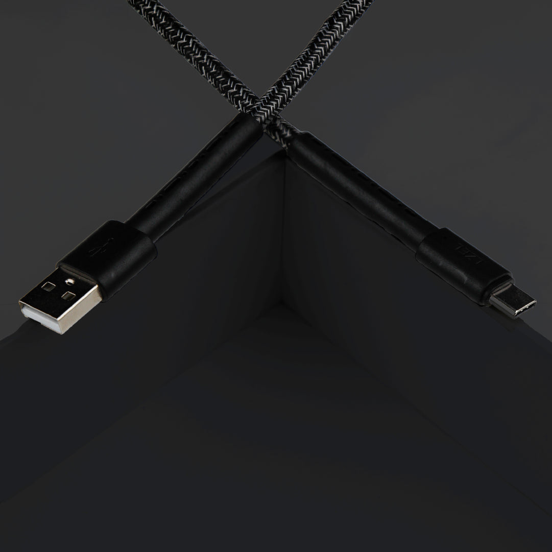 LZEL USB-A to USB-C 2.0 Braided Cable 2m – 3A, 15W, 480Mbps