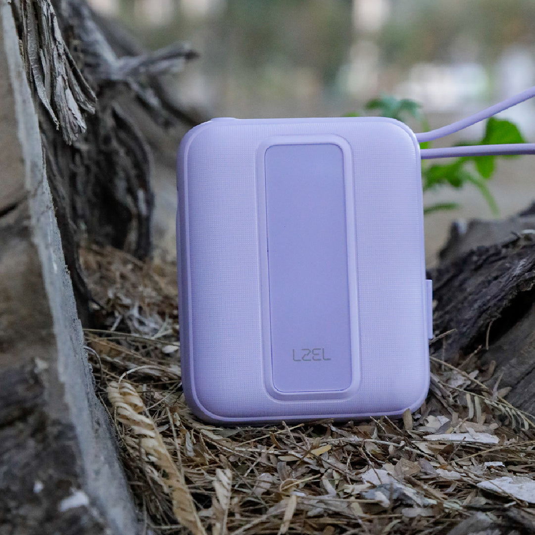 LZEL AMPNEO1O Mini 10000mAh PD Power Bank 30W | Built-in Type-C & Lightning Cable | Type-C Input/Output