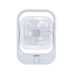 Geepas 8” Rechargeable Fan with LED Light – 2-Speed Powerful Airflow, Built-in Battery Backup, Portable Design, Adjustable Tilt