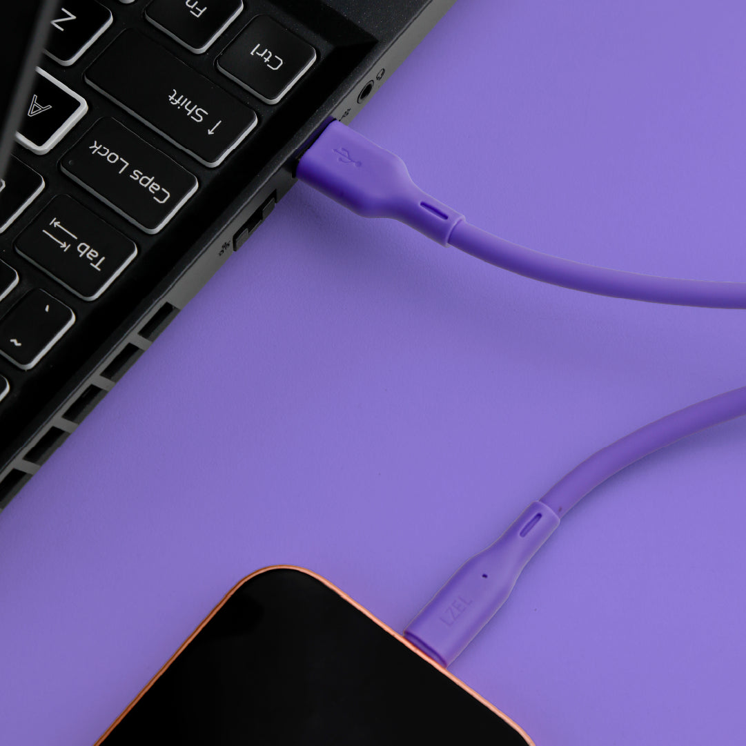 LZEL Celeris Silox CXL Soft Silicone USB-A to USB-C Cable, 480Mbps, 15W Max, 2m