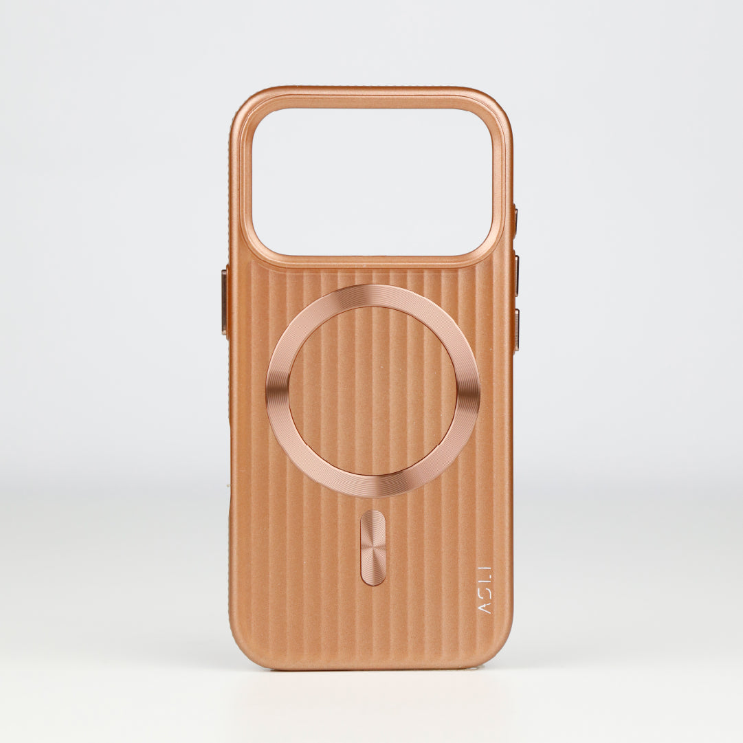 ASLI Corrugared Ridge Premium Metalic Case With Enhanced Camera Protection Case For iPhone 17 Pro Max