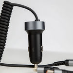 LZEL PulseCharge Pro3 50W Dual Port - USB C PD & USB A - Car Charger with Built in Cables