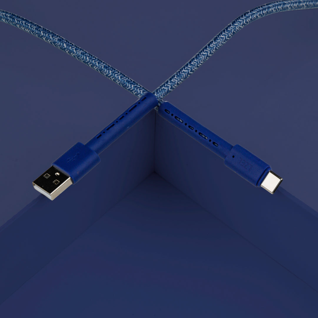 LZEL USB-A to USB-C 2.0 Braided Cable 2m – 3A, 15W, 480Mbps