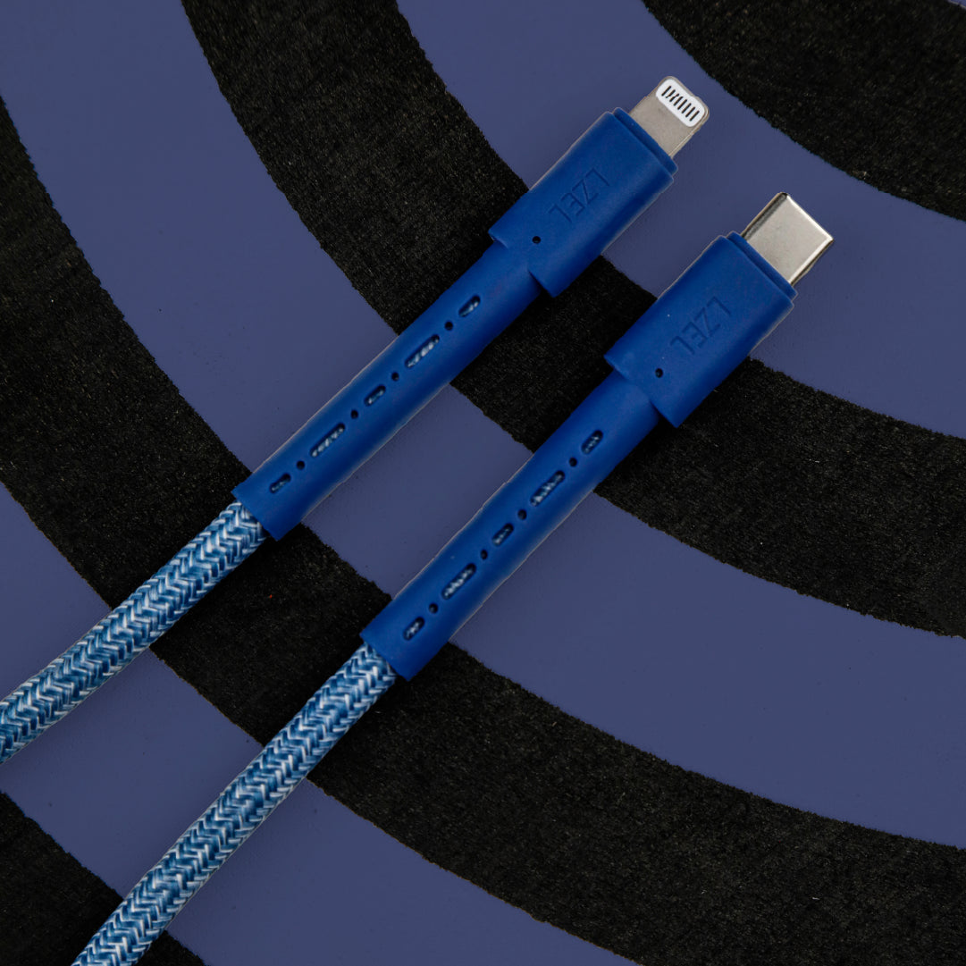 كيبل LZEL MFi USB-C إلى Lightning – 2 متر | شحن سريع PD 60 واط، نقل بيانات 480Mbps، مقاوم للانحناء 150,000+، غلاف TPE مضفر متين