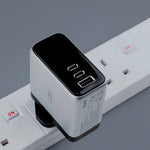 LZEL 100W GaN Travel Charger with 3-Port PD Digital Display & UK/EU/AU Plugs